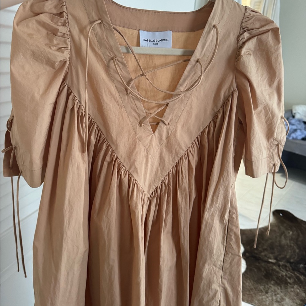 Isabelle Blanche Tan Mini Dress